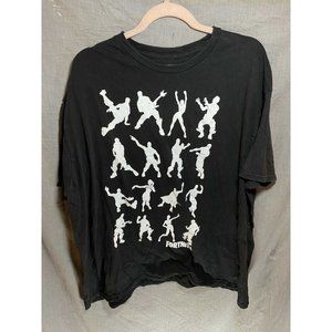 Fortnite Shirt Adult 2XL‎ Black White Spell Out Graphic Pullover Tee Mens